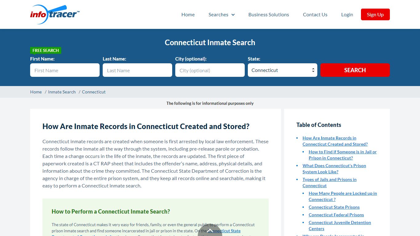 Connecticut (CT) Inmate Search And Prisoner Lookup - InfoTracer